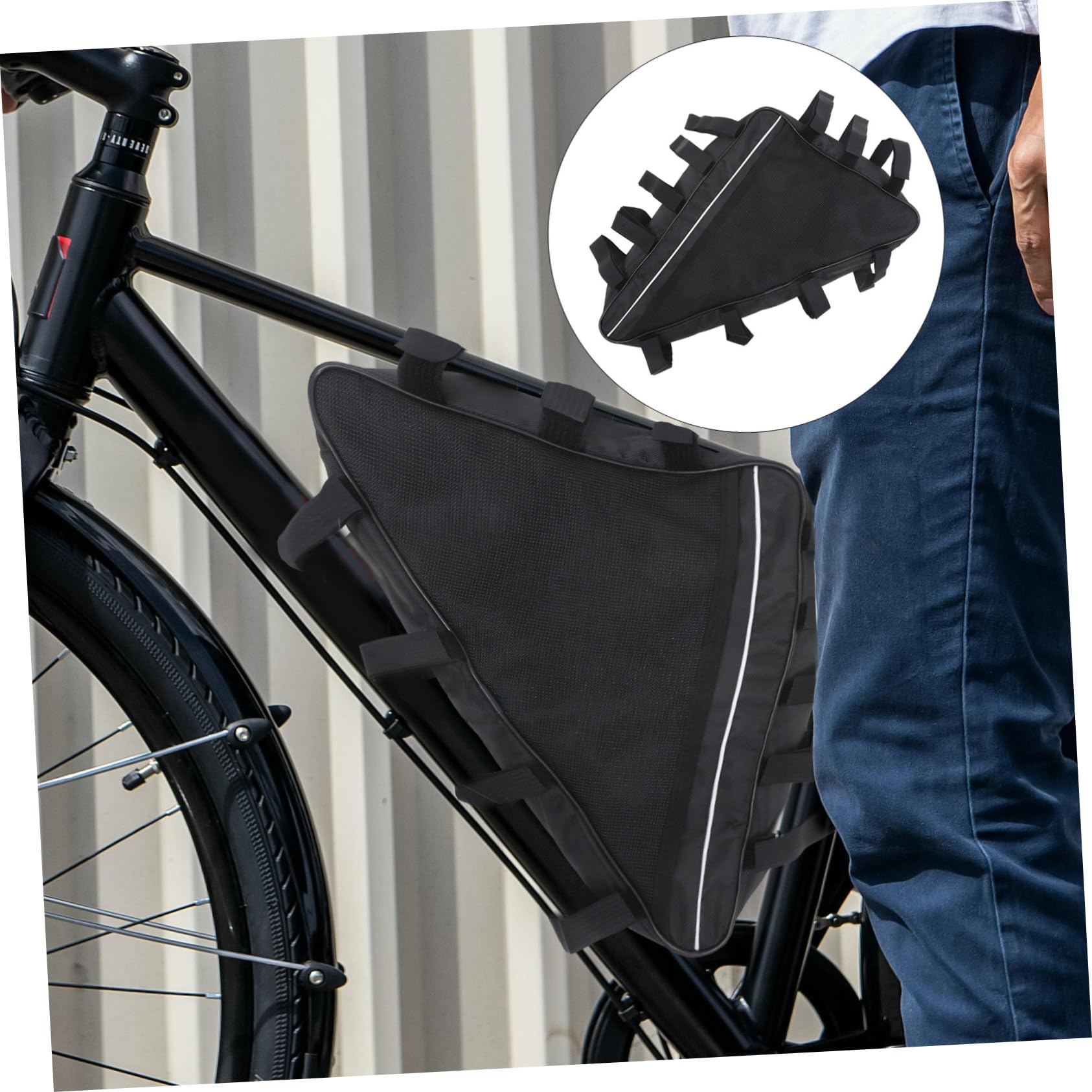 HEMOTON Borsa da Telaio Bici Triangolo 693, Capienza Grande, Nero