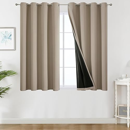 Miniatura 15 de Estelar Textiler Cortinas opacas 100% blancas para habitación, cortinas opacas con aislamiento térmico y bloqueo total de luz con ojales de 84