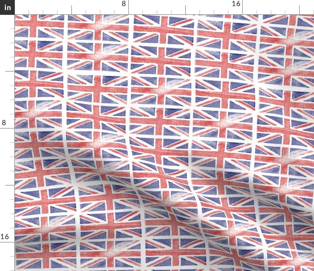 Spoonflower Fabric - United Flag England London Royalty British Patriotic Royal English Printed on Petal Signature Cotton Fabric by The Yard - Sewing Quilting Apparel Crafts Decor