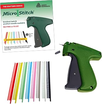 MicroStitch AllinOne Tagging Gun Kit UltraFine Needle Tagger with Black/White & Color Fasteners FabricSafe for Clothing Repairs, Quilting, Crafts, and DIY Projects 8 Colors