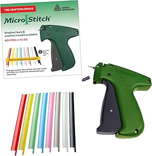 MicroStitch® All‑in‑One Tagging Gun Kit – Ultra‑Fine Needle Tagger with Black/White & Color Fasteners – Fabric‑Safe for Clothing Repairs, Quilting, Crafts, and DIY Projects (8 Colors)