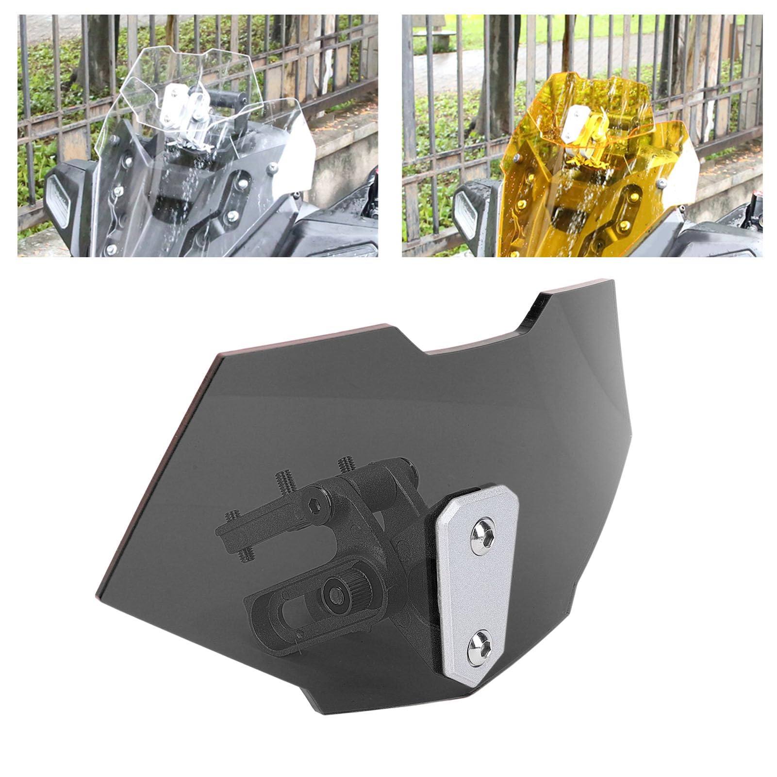 Motorcycle Windshield, Adjustable Clip On Windscreen Wind Deflector Extension Accessories, Tawny - View #12