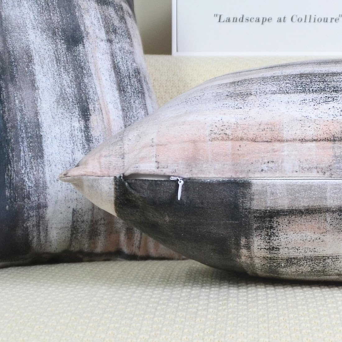 QUALKNOY Set of 2 Velvet Cushion Covers 18"x18" Black Modern Art Abstract Throw Pillow Case 45 x 45 cm for Living Room Sofa Bed Outdoor Garden Home Decor Pillowcases - Image 4