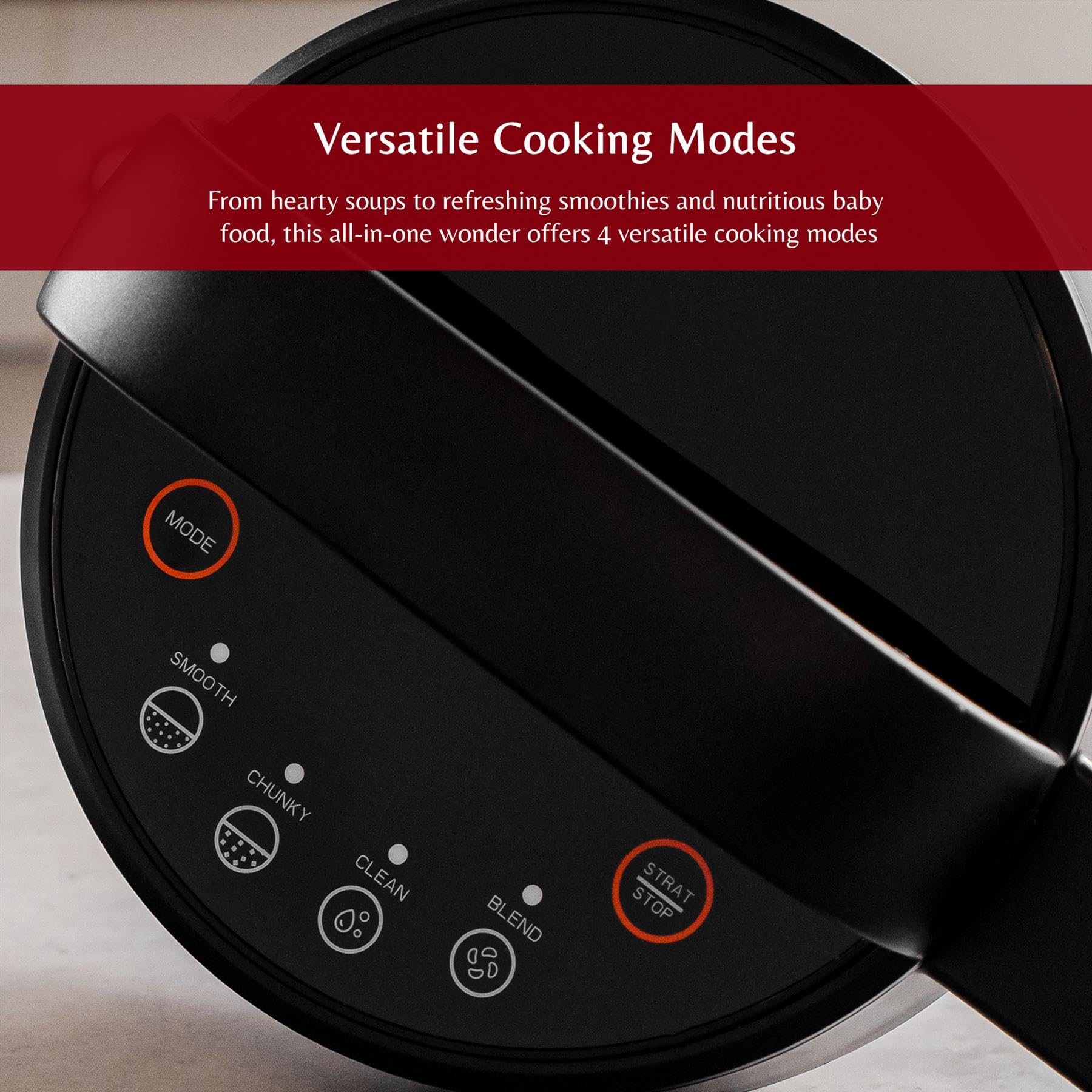 Innoteck Kitchen Pro Machine à soupe avec pichet en acier inoxydable – Idéal pour une soupe lisse, épaisse ou un smoothie sain – 4 fonctions prédéfinies – Affichage numérique de la minuterie –