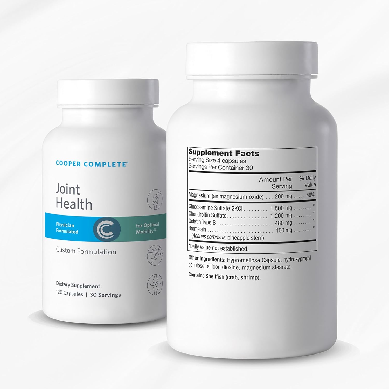 Cooper Complete - Joint Health Supplement - Glucosamine, Chondroitin, Gelatin, Bromelain - 30 Servings per Bottle. Pack of 2