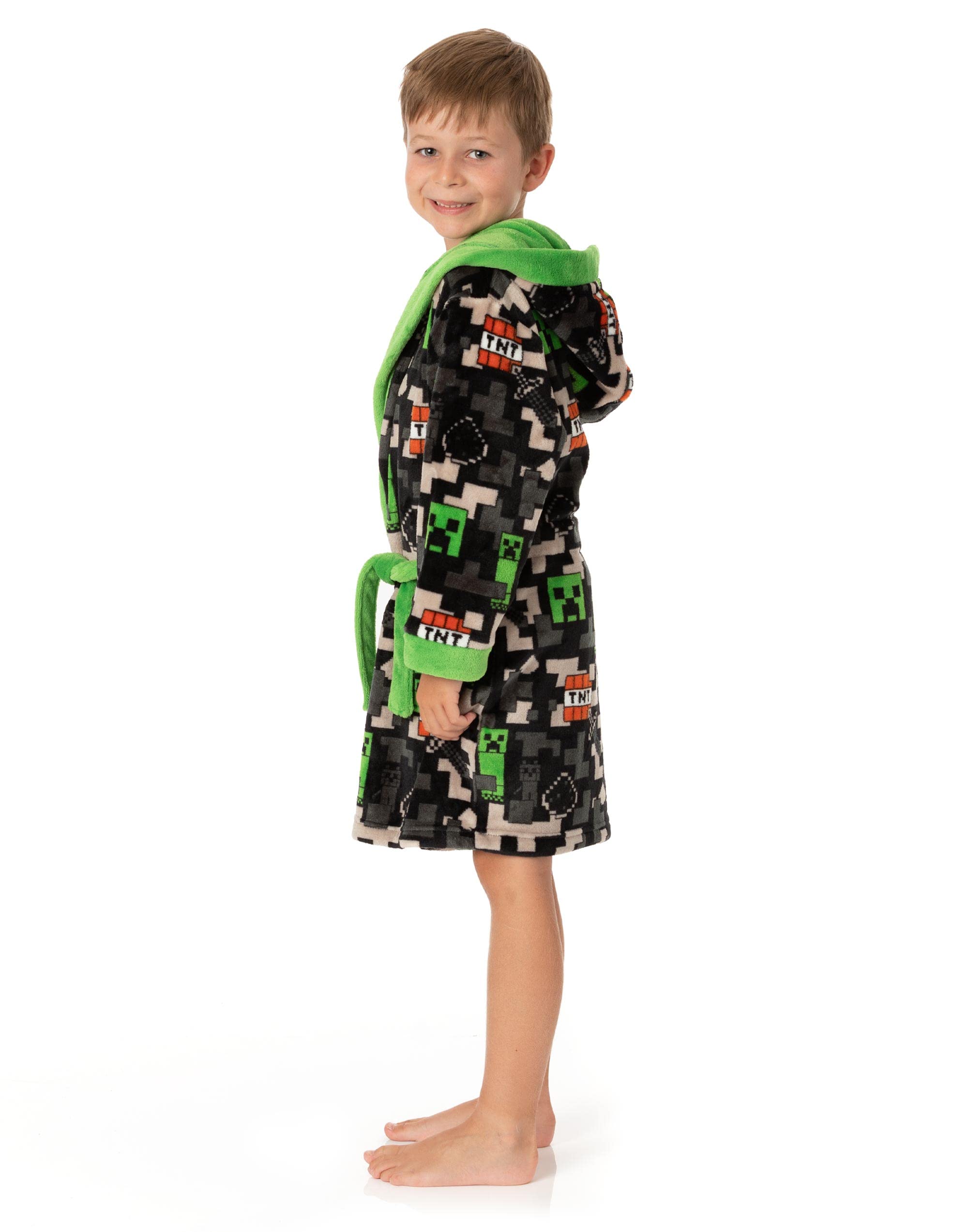 Minecraft Dressing Kleid Kinder Mädchen Jungen Creeper TNT Game PJS Bademantel
