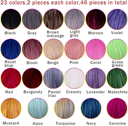 Miniatura 2 de SIQUK 46 pompones de piel sintética con lazo elástico, pompones de piel sintética de zorro para sombreros, zapatos, bufandas, guantes, bolsas,