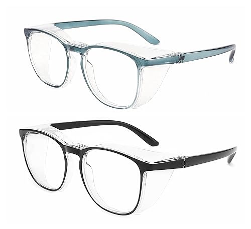 Miniatura 2 de Alsenor Gafas de seguridad antivaho con bloqueo de luz azul, antipolvo, protección UV, para hombres y mujeres (paquete de 2 unidades (azul nuevo +