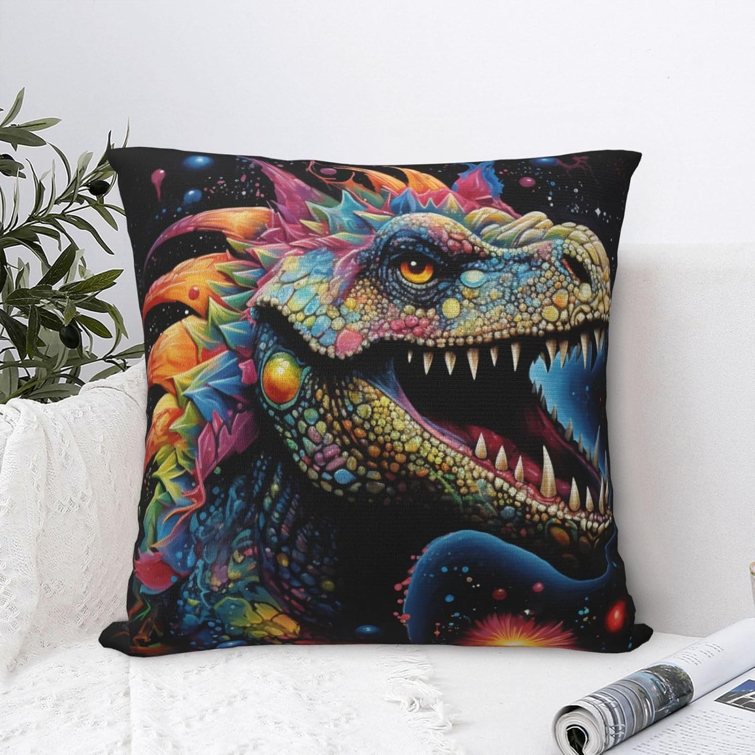 Tyrannosaurus Bad Boy 22"x22" Plush Square Pillowcase, Suitable for Home Living Room, Bedroom, and car Interior Pillowcases.
