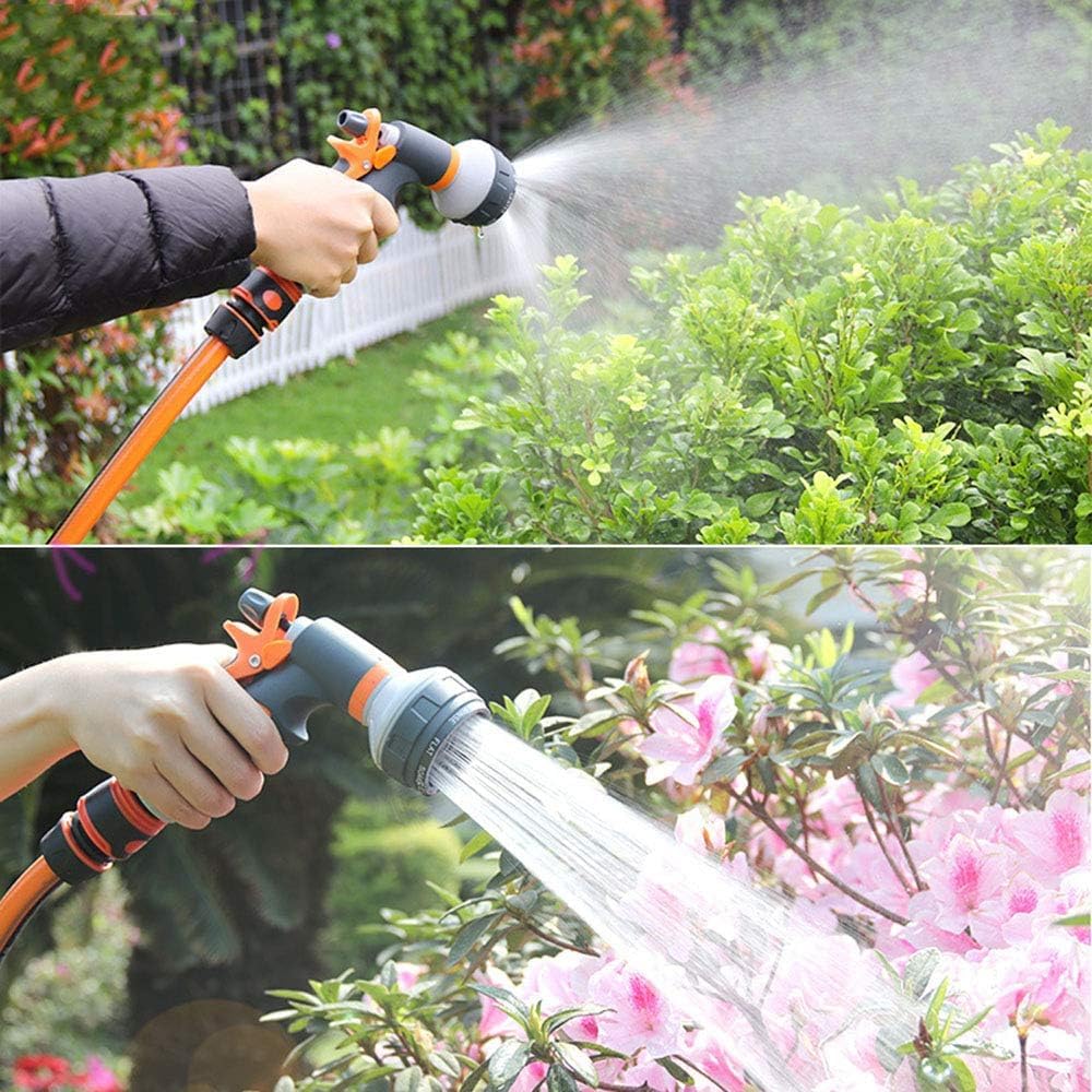 Wandhalterung Schlauchtrommel mit Kurbel und 8 Funktionen Sprühdüse für Gartenbewässerung und Autowäsche