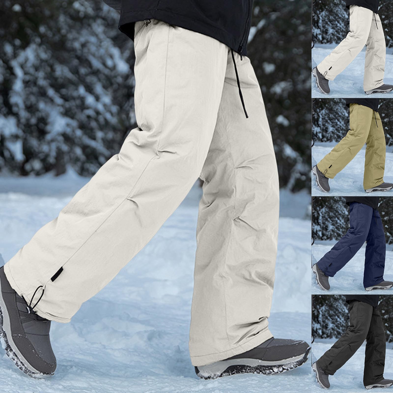 Generisch Pantaloni da sci da uomo, invernali, impermeabili, da neve, per attività all'aria aperta, per escursioni, invernali, cargo, da trekking, da snowboard