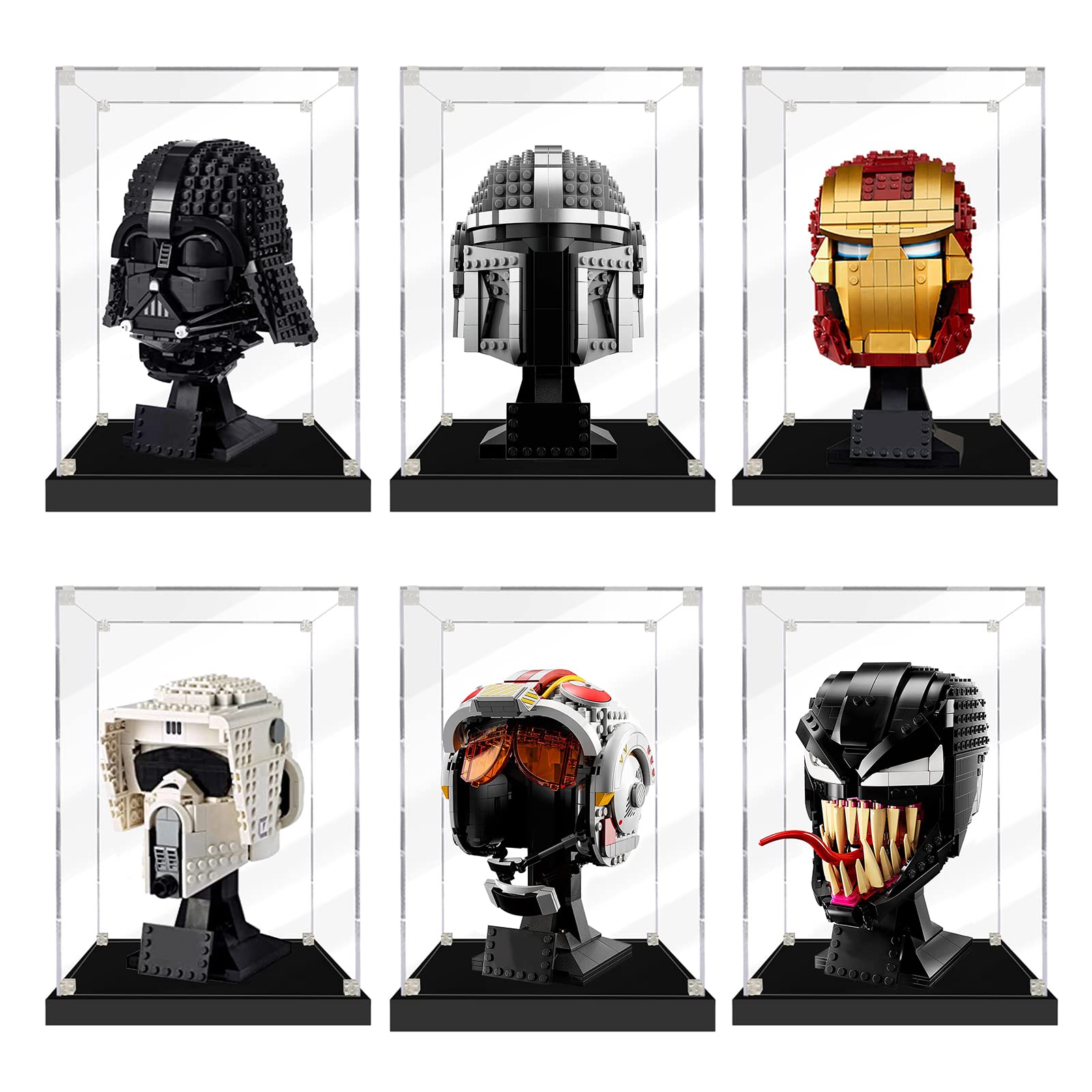 Acryl Vitrine für 76165/21345 Iron Man Helm, Staubdichte Vitrine für Modelle Sammlerstücke (Nur Vitrine)