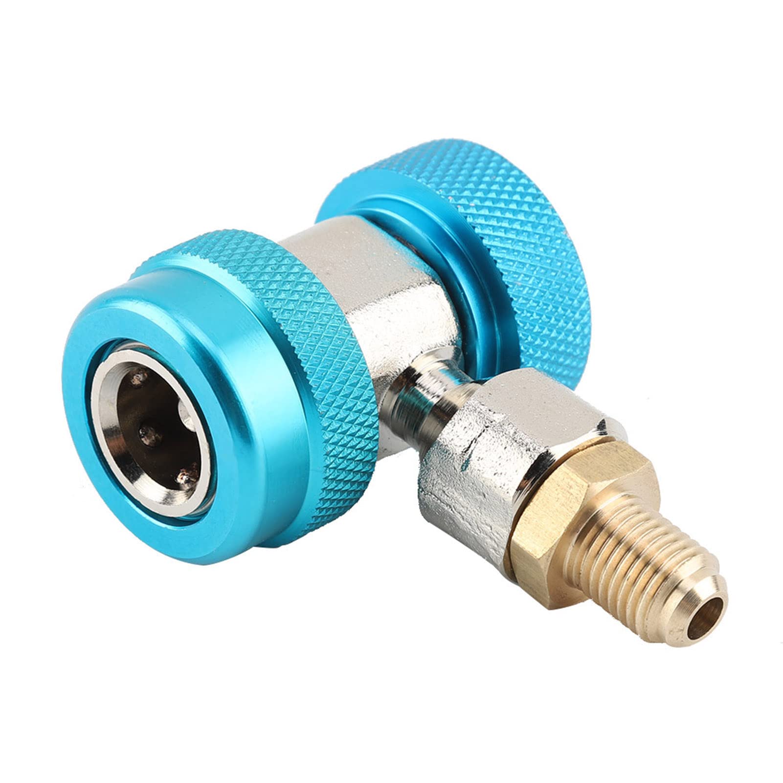 Connettore Rapido R134 Basso/Alto In Metallo 90° Per Aria Condizionata Auto Con Nucleo Valvola