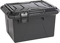 Plano Ammo Crate Black Lockable Waterproof Ammo Storage Box with Interlocking Foam & Removable Dividers