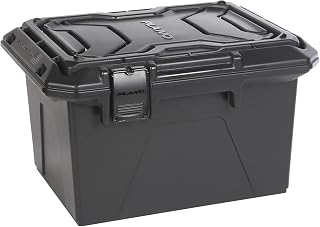 Plano Ammo Crate Black Lockable Waterproof Ammo Storage Box with Interlocking Foam & Removable Dividers
