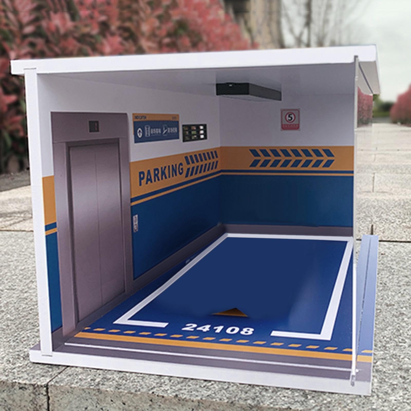 Vetrina Espositiva per Modellini di Auto in 1/18 con Illuminazione per Appassionati di Veicoli, Blu