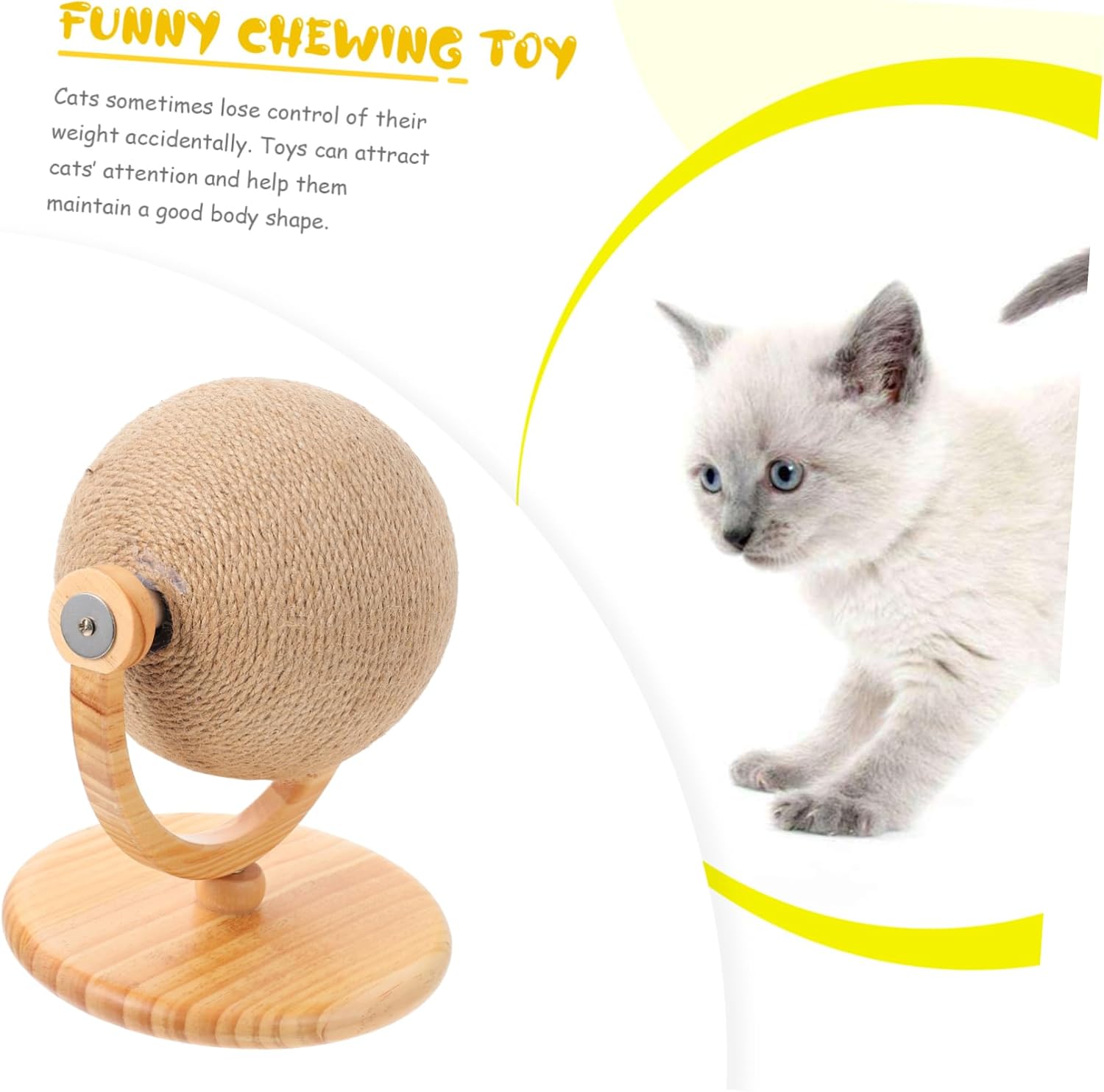 Kisangel Cat Scratching Globe Toy for Kittens Sisal Rope Grinding Engaging Indoor Plaything to Reduce Loneliness and Promote Exercise for Home Use