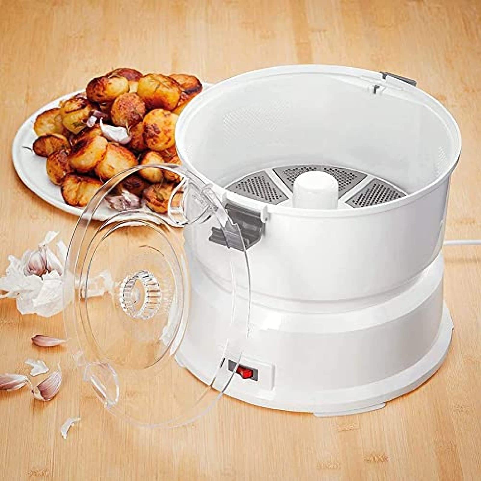 Electricals Pelapatate, pelapatate Automatico per Patate - Pelapatate a 6 Lame- Affettatrice per pelapatate elettrica Multifunzione Automatica per Frutta e Verdura, qualità Superiore