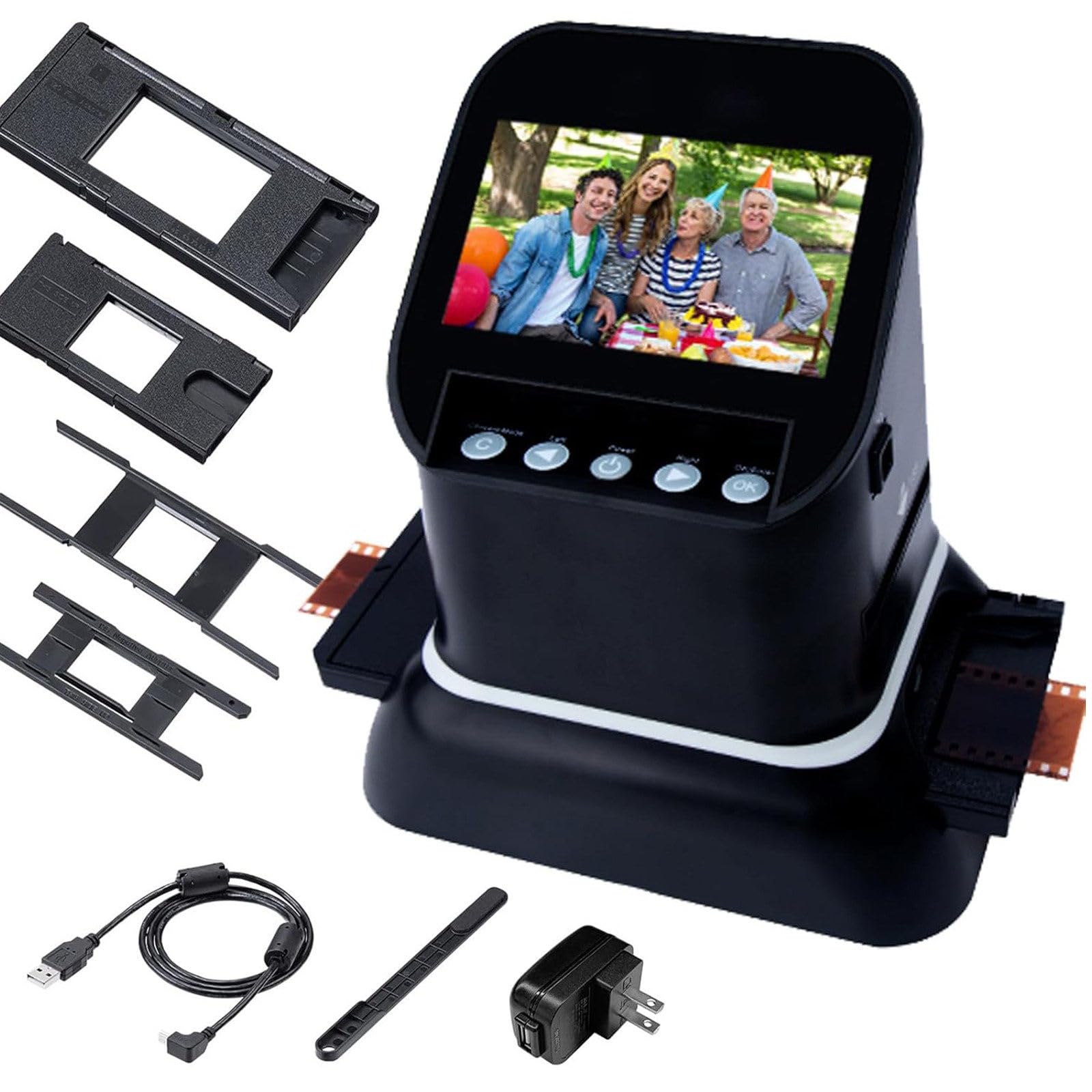 DDZJTPP 4.3-inch digital film and slide scanner, converts 120 medium format, 127 film, microfilm, 35mm negatives and slides to digital JPEG, 22-megapixel film scanner