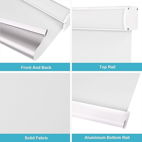 Miniatura 2 de MYshade - Persianas enrollables opacas personalizadas para ventanas con cenefa, persianas inalámbricas con aislamiento térmico, tela de protección