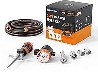 Vista 14 de Giraffe Tools - Manguera conectora corta de jardín de 15 pies x 5/8 pulgadas, resistente, flexible, ligera, material híbrido con mango giratorio