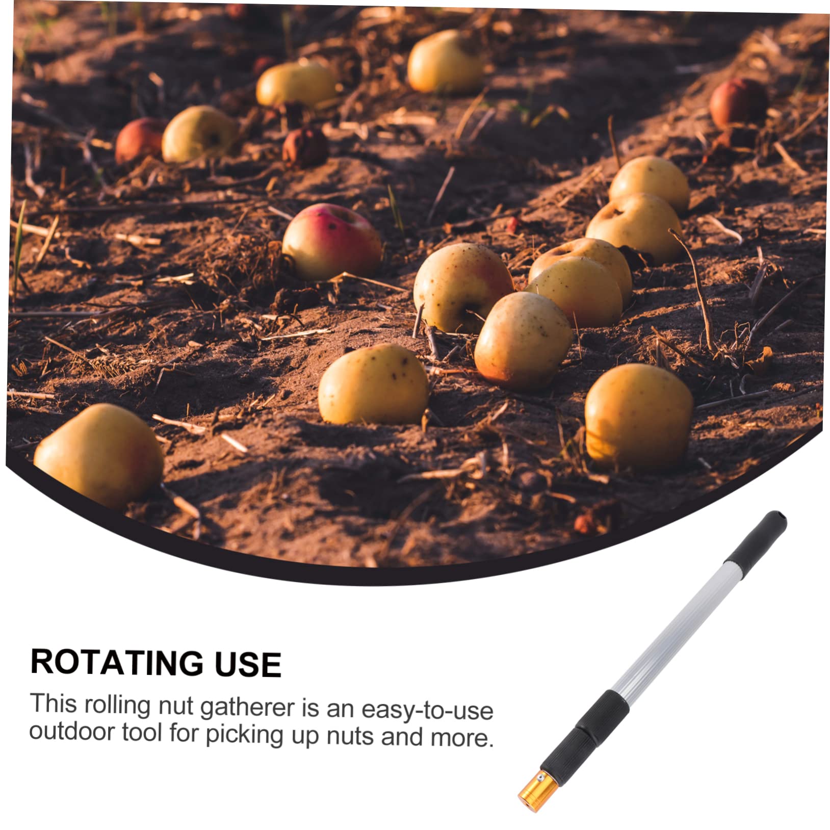 Cueilleur de Fruits Télescopique en Alliage D’Aluminium 3 Sections pour Jardin, Ramasse-Noix Portable roulettes, Outil Multifonction pour Récolte Facile et Rangement Compact