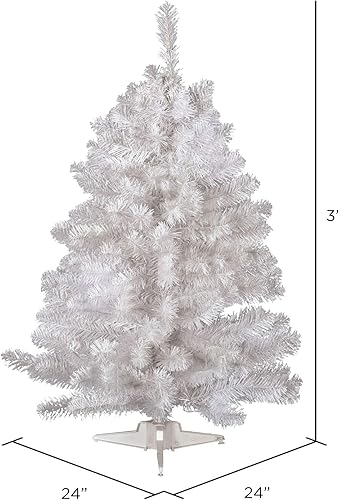Miniatura 3 de Vickerman Árbol de Navidad artificial de abeto blanco de cristal de 3 pies, sin luz, árbol de Navidad de abeto sintético, decoración de temporada