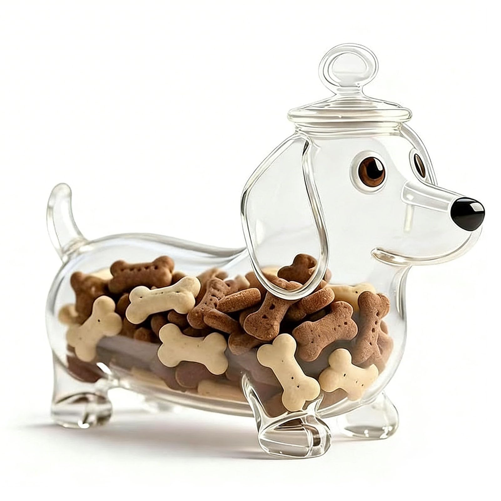 Friandises pour chiens fraîches avec le bocal hermétique teckel en cuisine