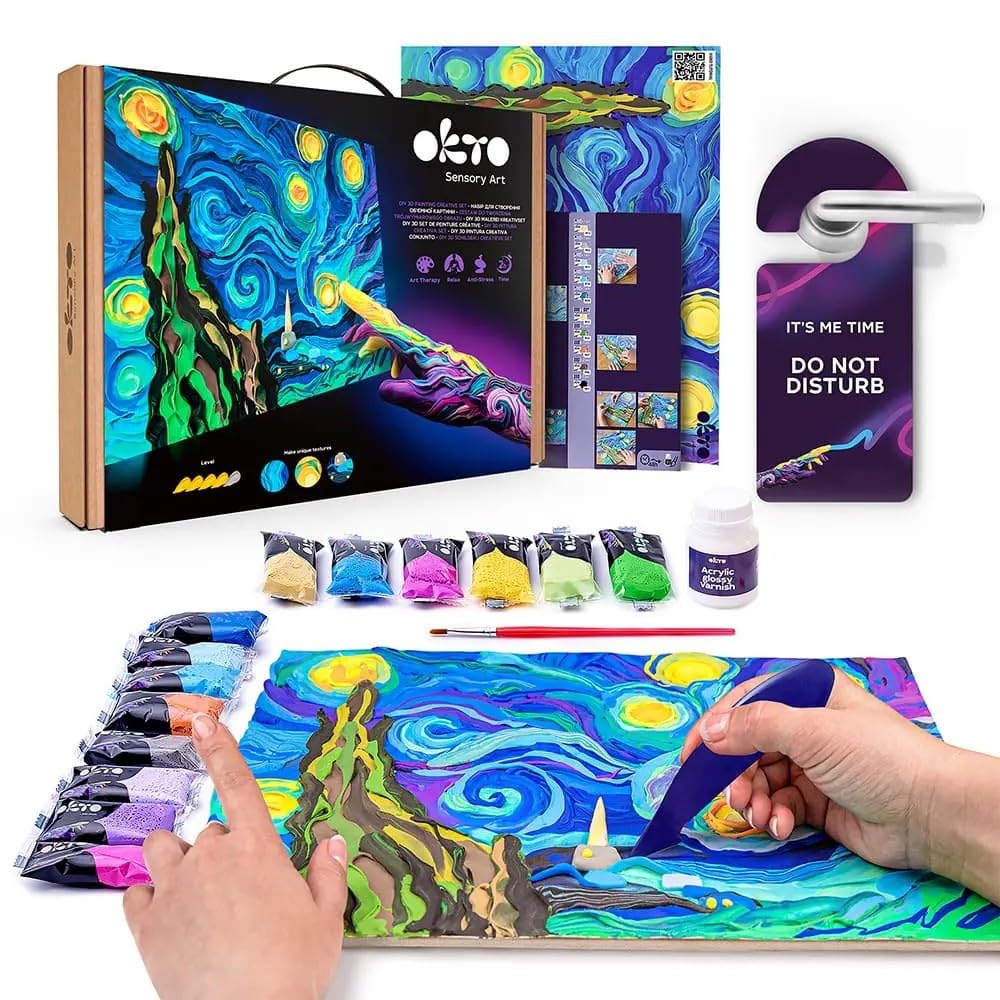 Oktoclay Starry Night - Set de Pintura para Espuma de Espuma, 10005, Multicolor