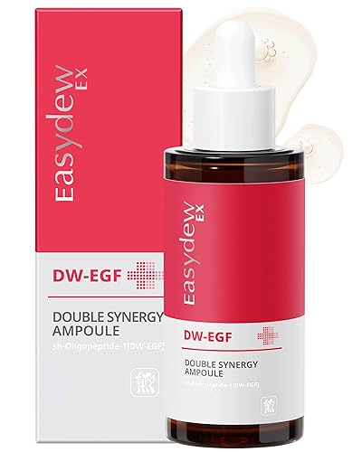 EASYDEW DW-EGF Peptide Double Synergy Ampolla – Suero facial hidratante intensivo con ácido hialurónico, ceramida, bakuchiol – Piel reafirmante que