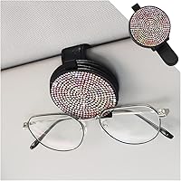 Vista 1 de Blilo Soporte brillante para lentes de sol para visera solar de automóvil, soporte magnético de cuero para lentes con clip para tarjeta de boleto