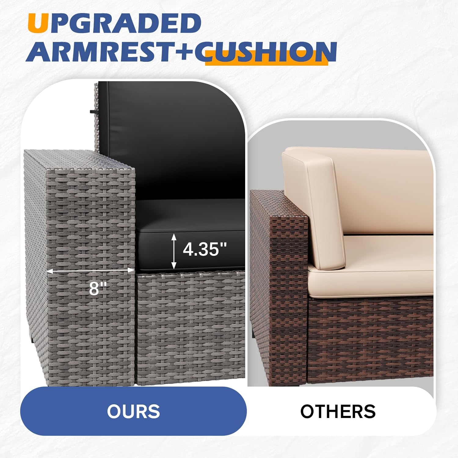 Upgraded Armrest and Cushion Thickness