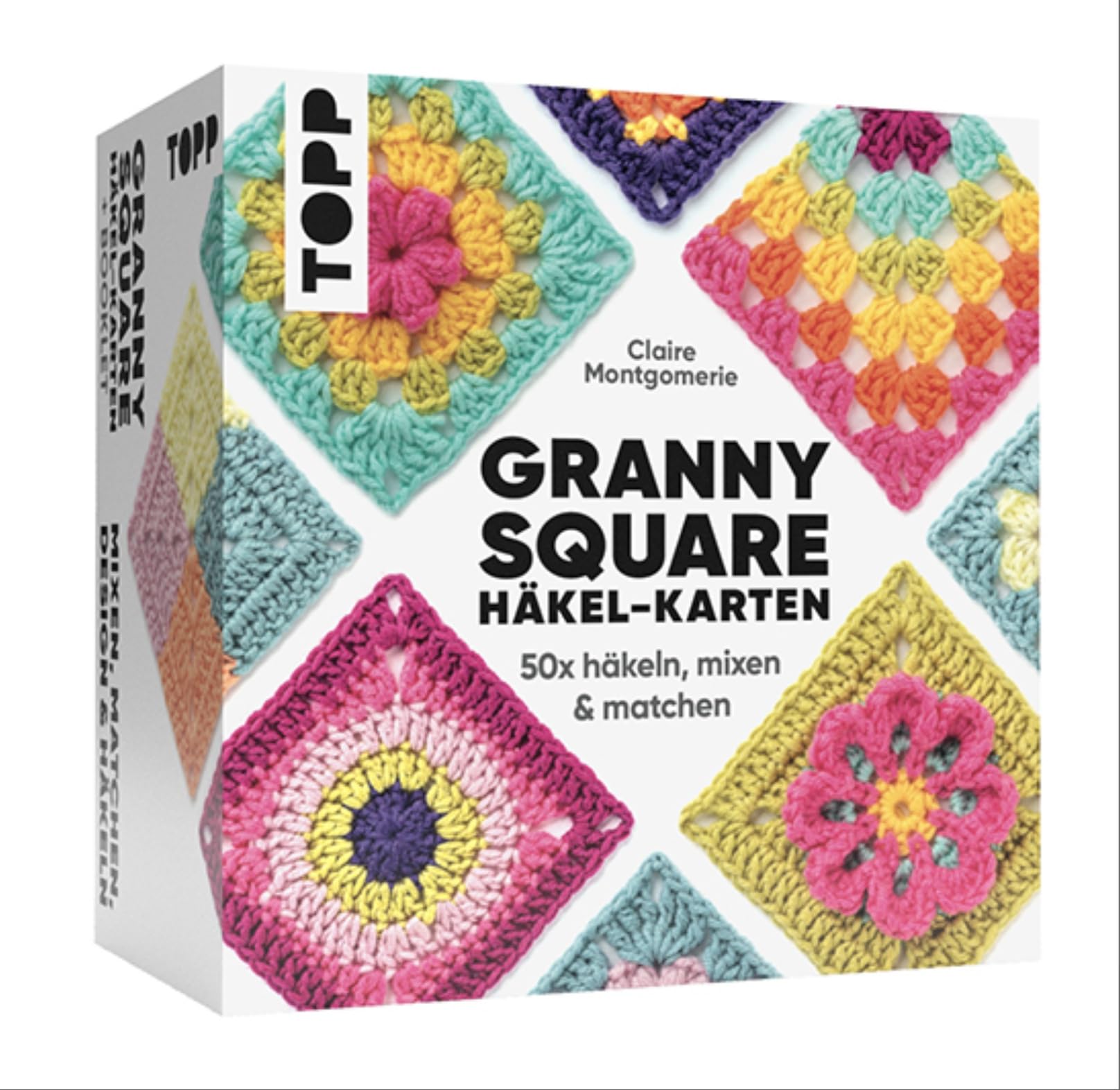 Granny Square Häkel-Karten (Deutsche Ausgabe): 50x häkeln, mixen und matchen. Mit Häkelschrift und Foto zu jedem Granny Square und praktischem So-geht's-Booklet