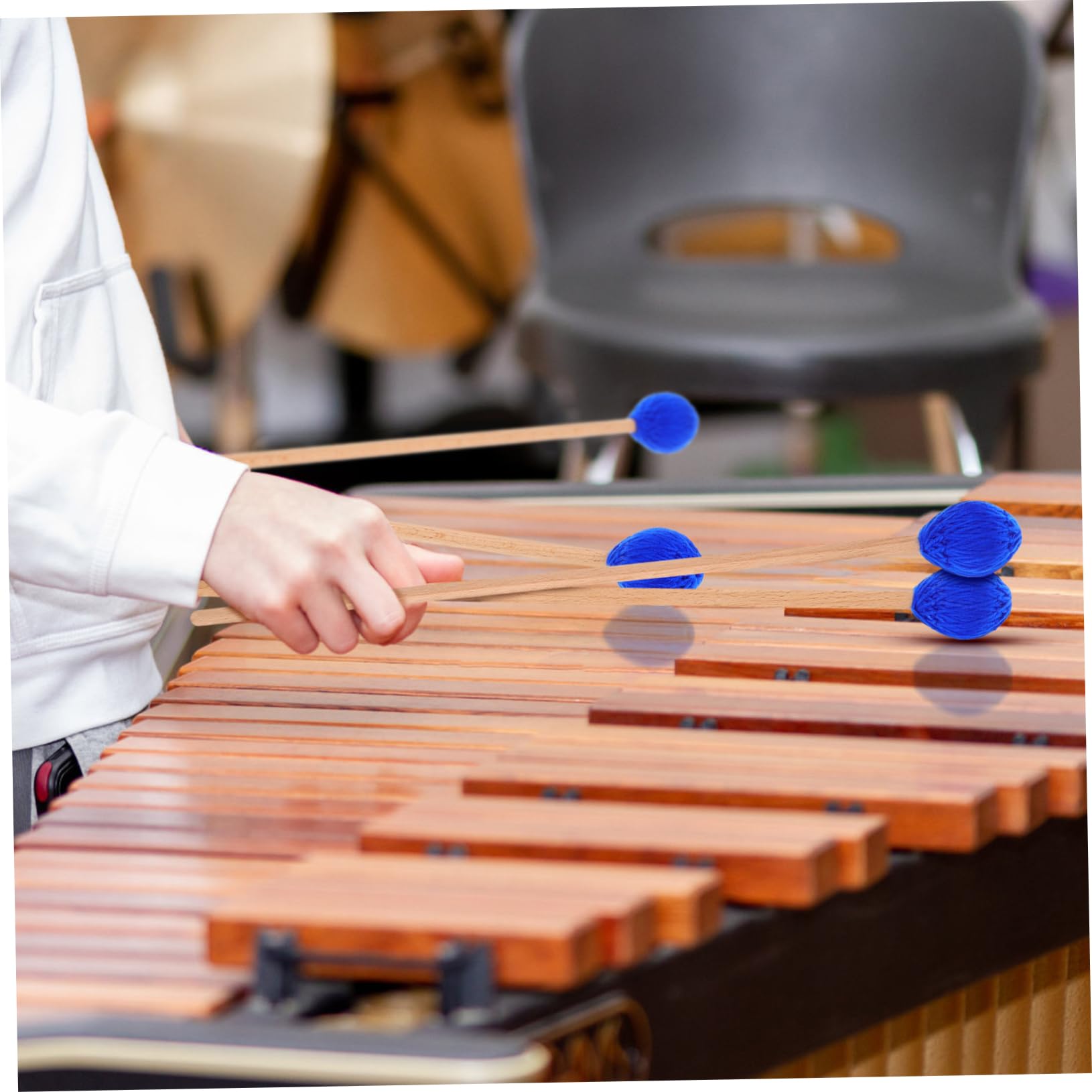 Abaodam 6 piezas Baquetas de Percusión para Tímpano y Xilófono Baquetas de Madera con Cabeza de Fieltro para Práctica y Presentaciones Musicales