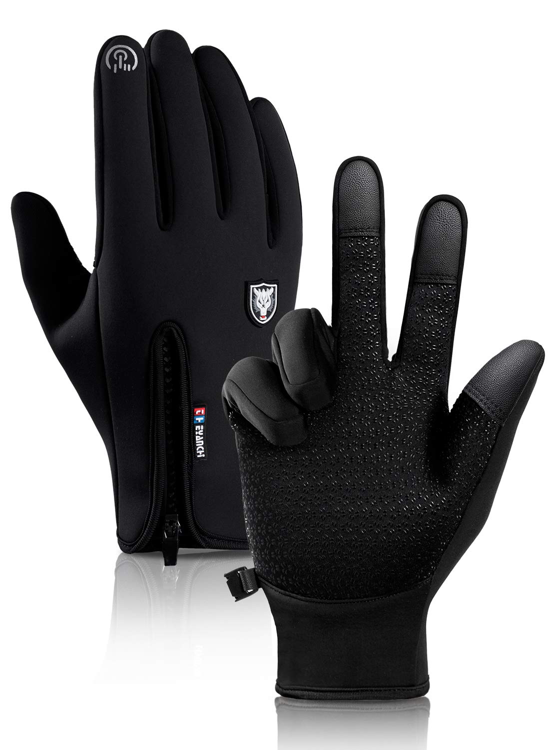 HONYAR Winter Gloves Men Women - High-Density Carbon Fiber Windproof, Anti-Slip Grip, Lightweight Snug-Fit, Warm Lining for Training Driving Cycling Running Work