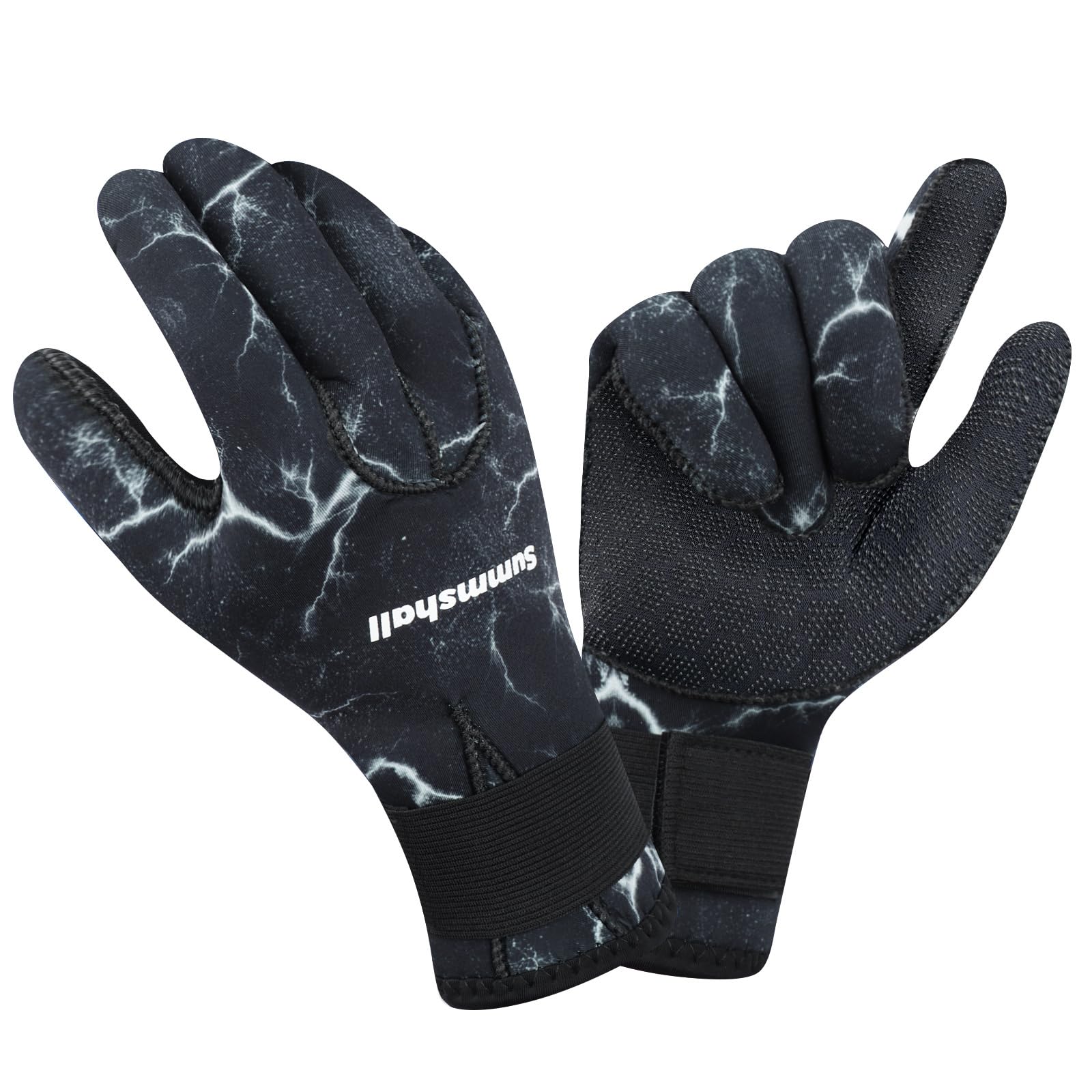 Summshall Tauchhandschuhe, Neopren-Handschuhe, 3 mm, rutschfest, für Tauchen, Surfen, Kajakfahren, Schnorcheln, Segeln, Bootfahren, Neopren, für Herren und Damen
