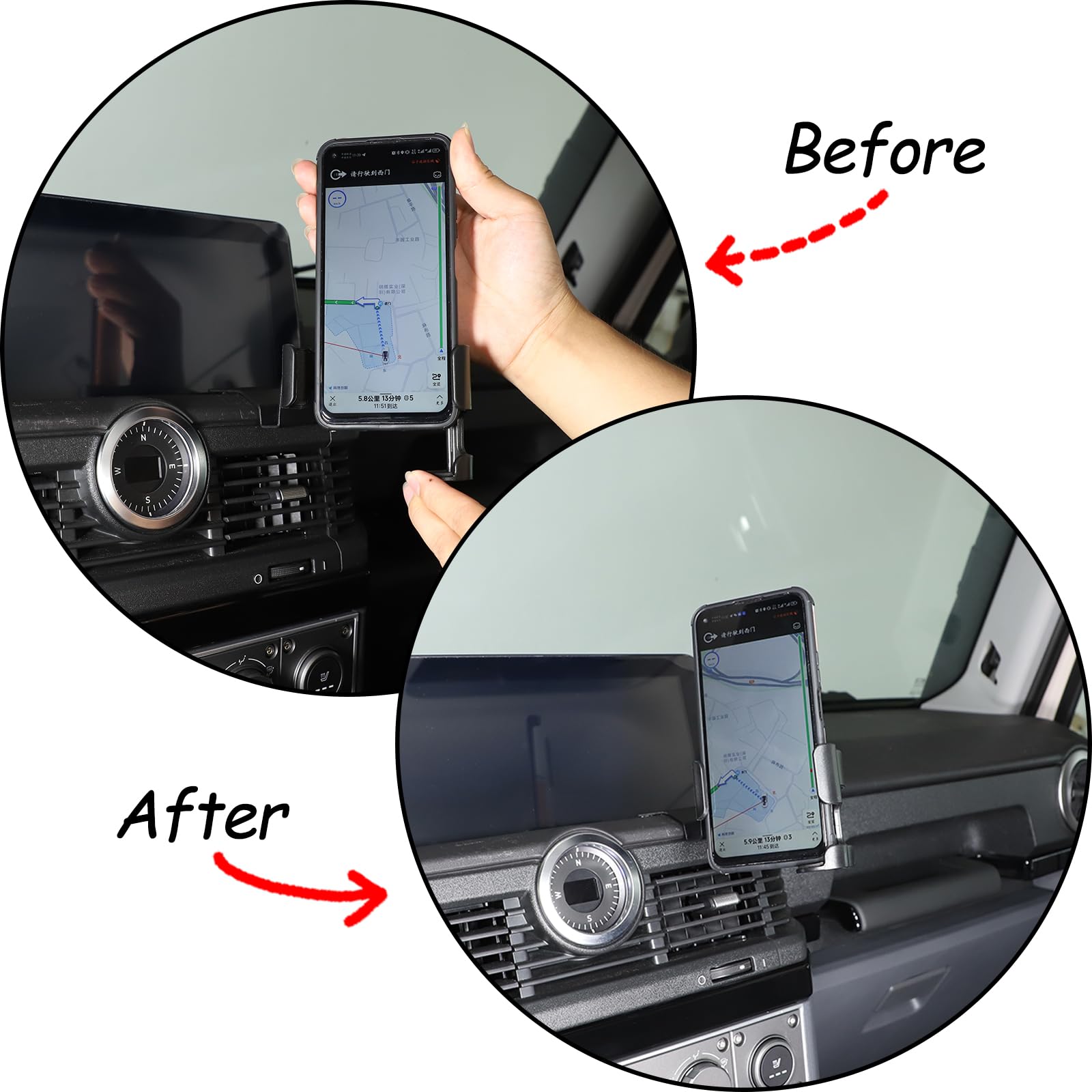 Supporto per telefono cellulare multifunzionale per console centrale per auto Supporto per bevande compatibile con Ineos Grenadier 2020-2024 Accessori auto