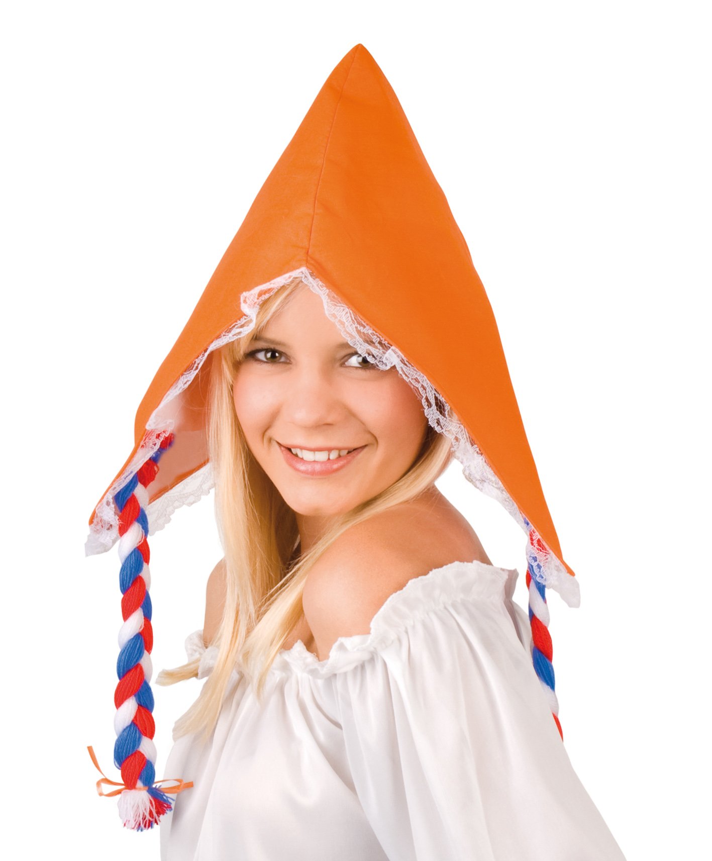 Boland 20599 Adult Hat with Hair  White/Orange, One Size