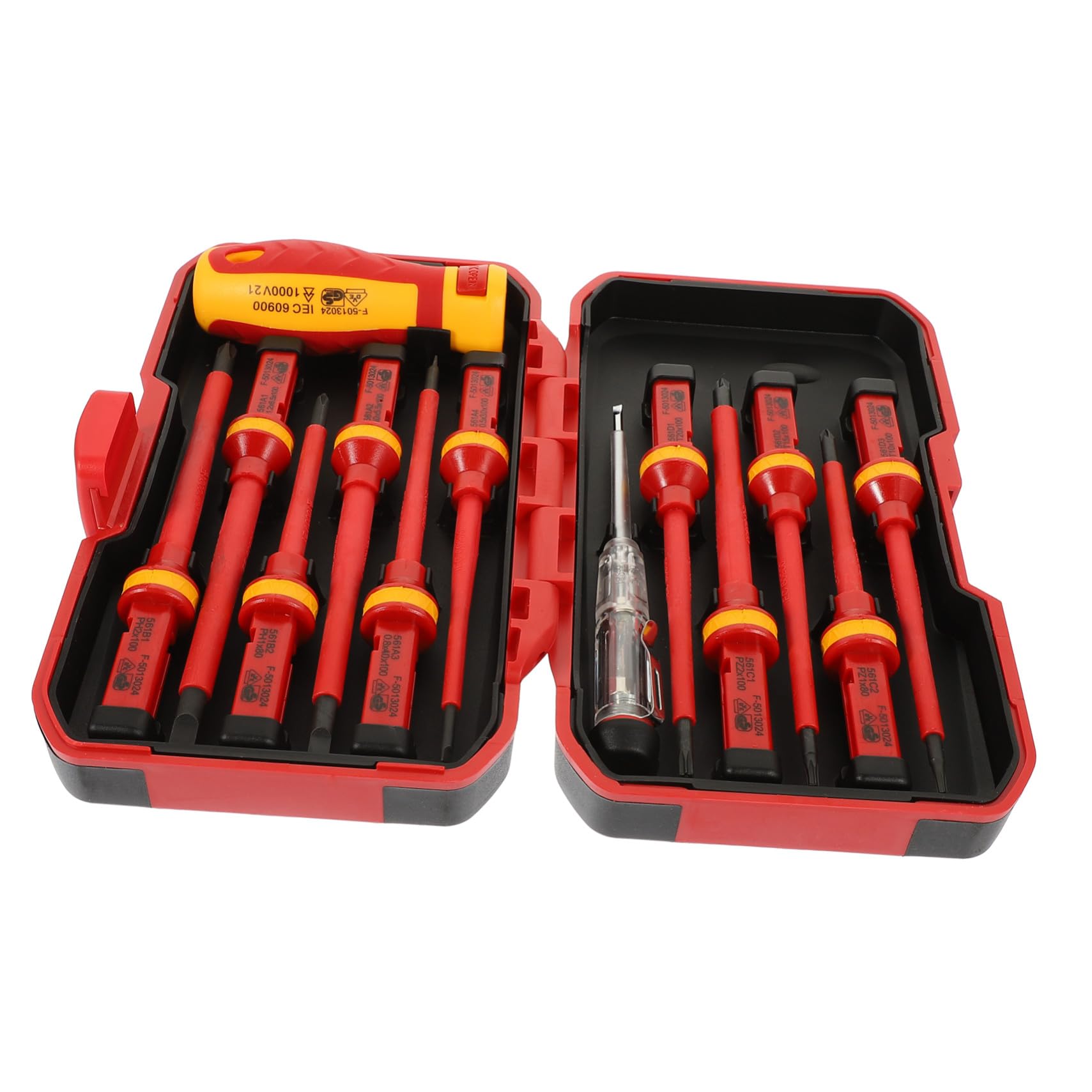 VILLCASE Destornilladores Aislados 13 Piezas Vde 1000 V Puntas, Pozidriv y Ranuradas Magnéticas, Mango Ergonómico de Acero al Vanadio para Electricistas y Reparación Eléctrica