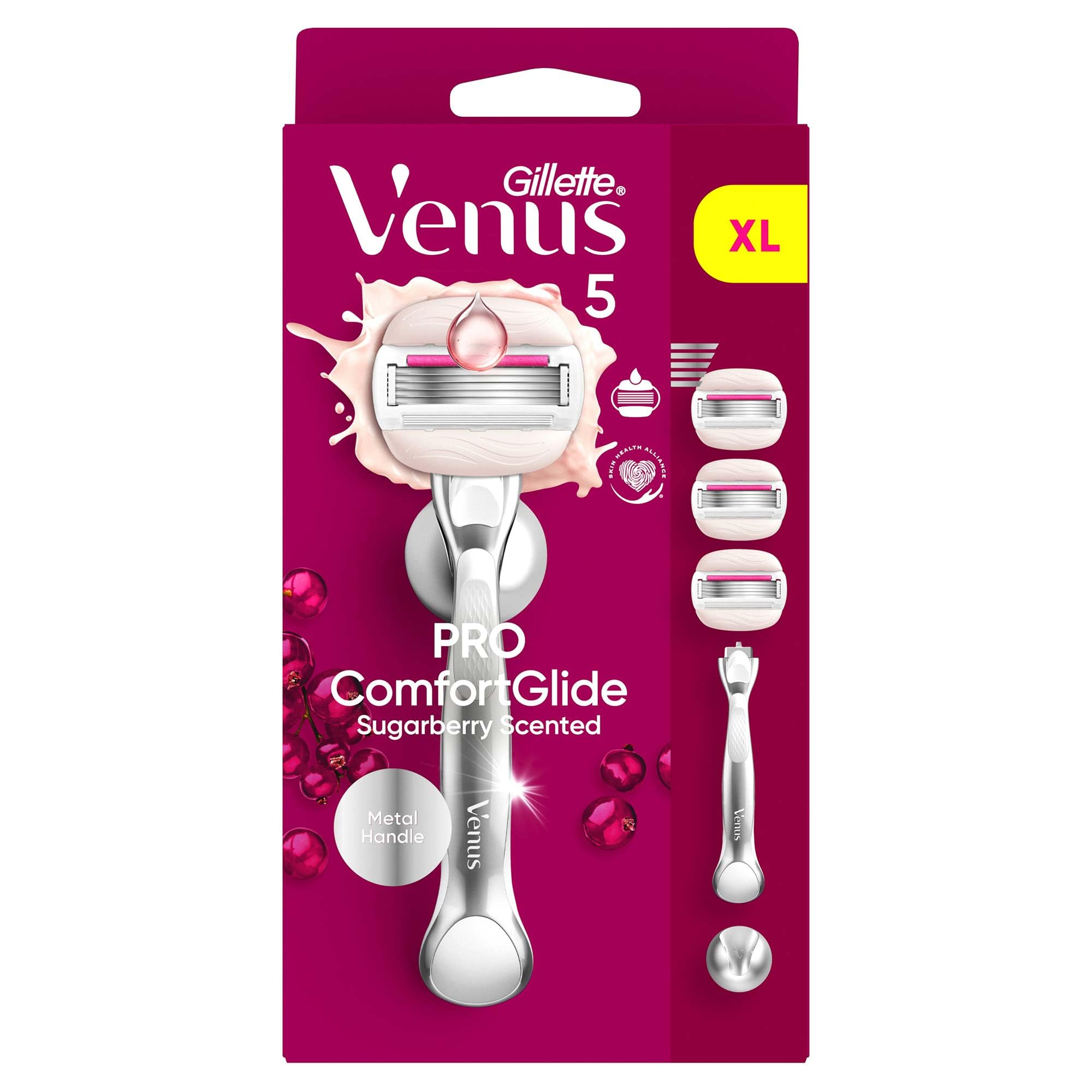 Gillette Venus Pro ComfortGlide Sugarberry Kokulu Kadın Tıraş Bıçağı, 3 Yedek Tıraş Bıçağı