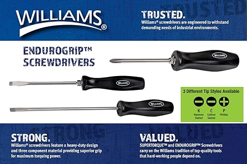 Miniatura 6 de Williams JHWSDR-30 Endurogrip Keystone Destornillador ranurado, 10 pulgadas
