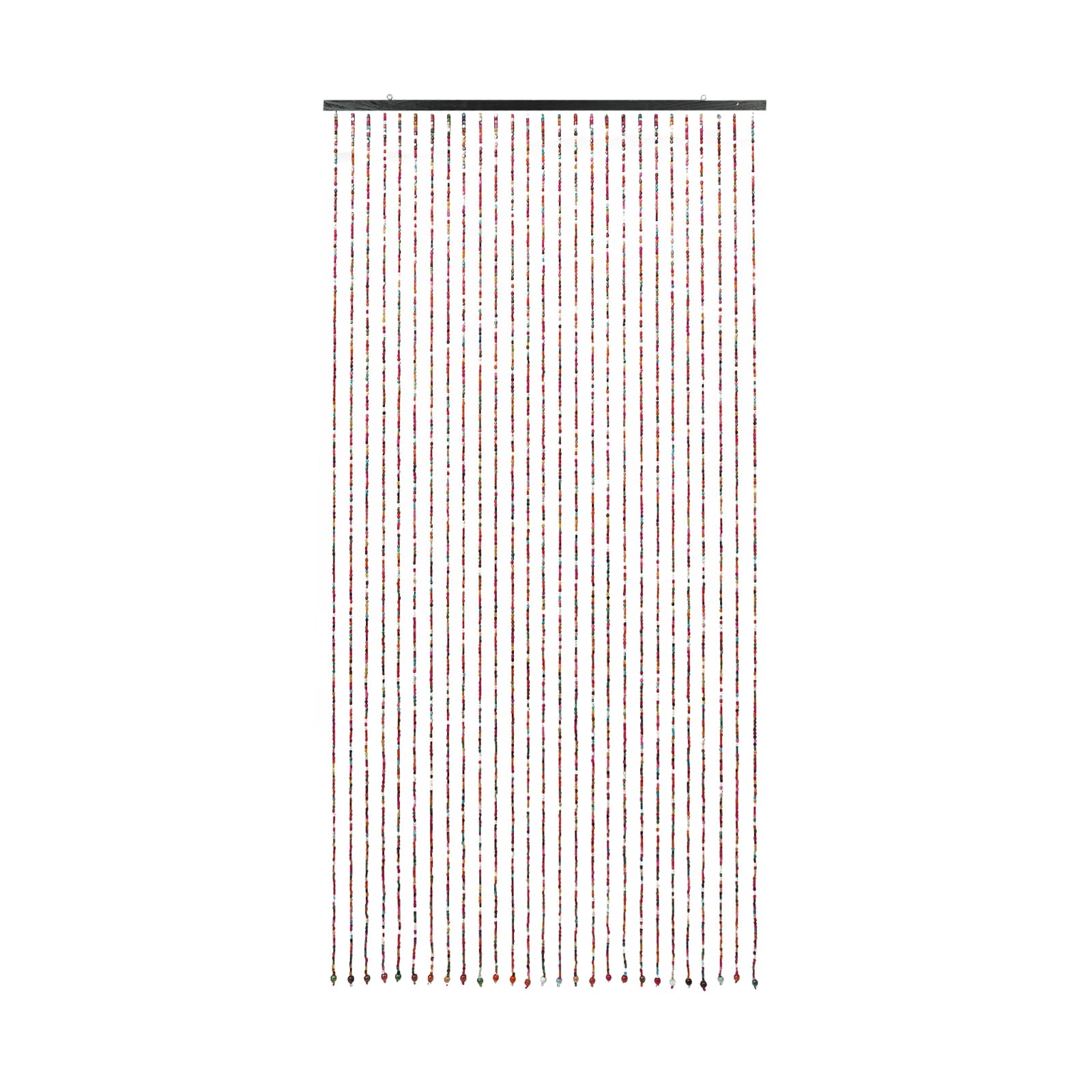 Rideau de perles de porte, 90 x 175 cm, pliable, rideau de porte en perles de bois de bambou, pour vérandas, couloirs, entrées de chambre