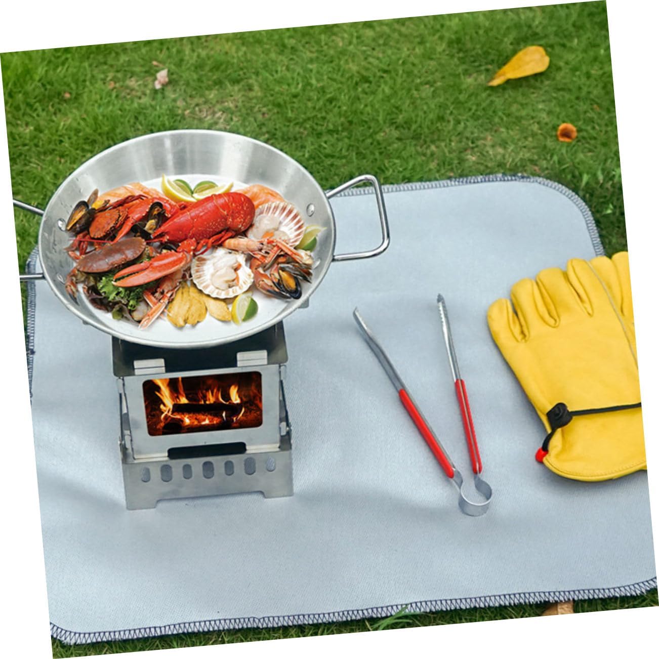 Binaural Frying Griddle Grill Topper Inducts Vegetable Grill BBQ Grill Non-Stick Paella Stainless Steel