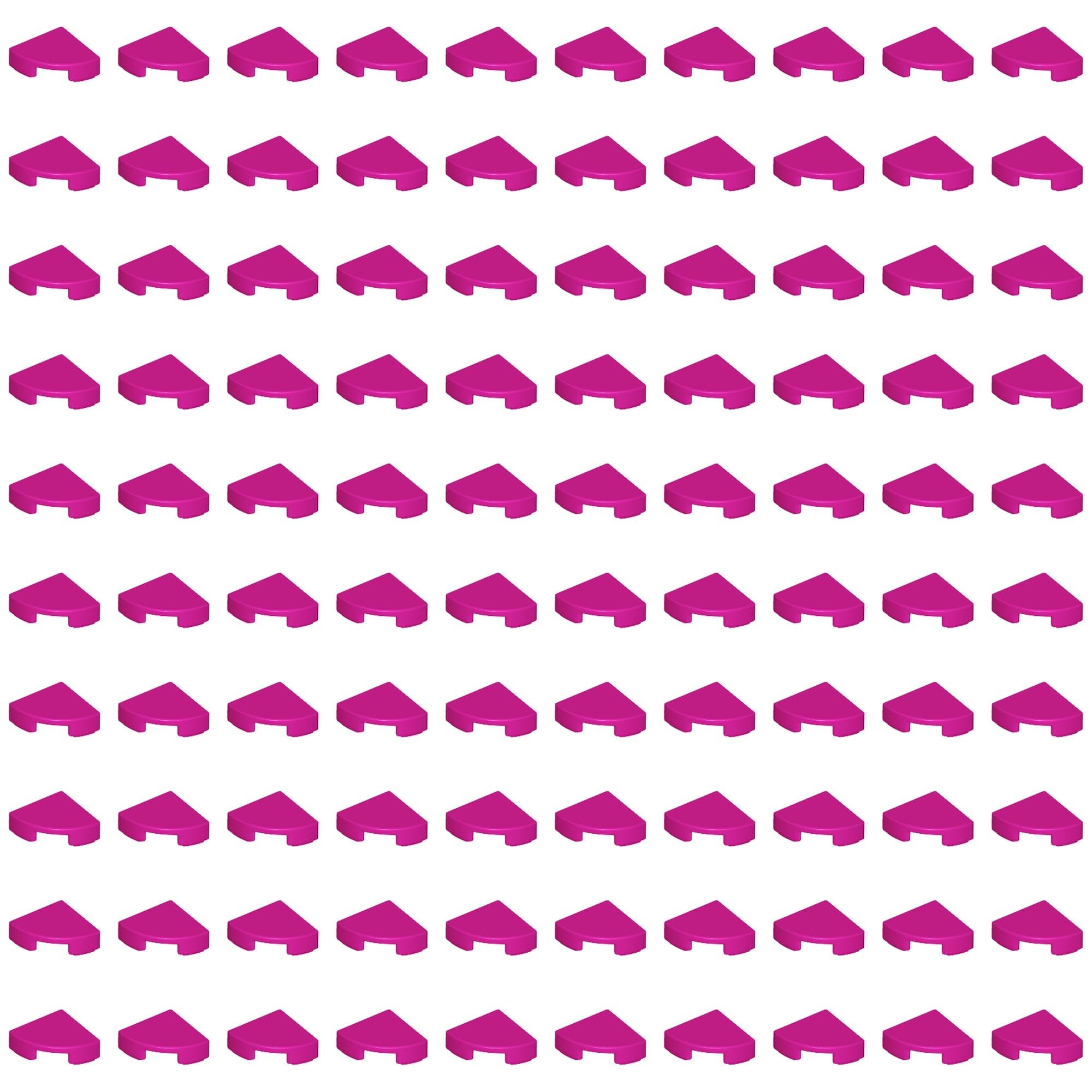 LEGO Tile, Round Quarter Circle 1 x 1, Part 25269 (Magenta, 10, Bricks) — image 1