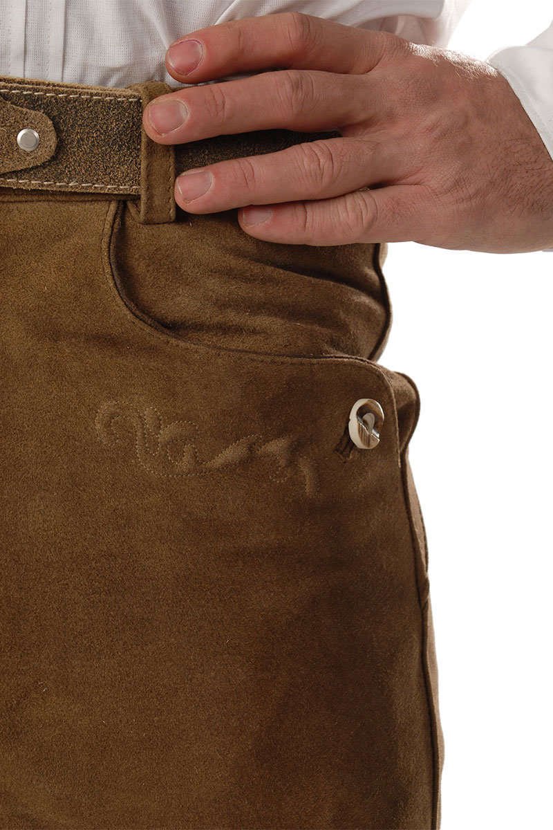 Almsach Herren Lange Lederhose Hellbraun 'Vincent', REHBRAUN (Hellbraun), 44