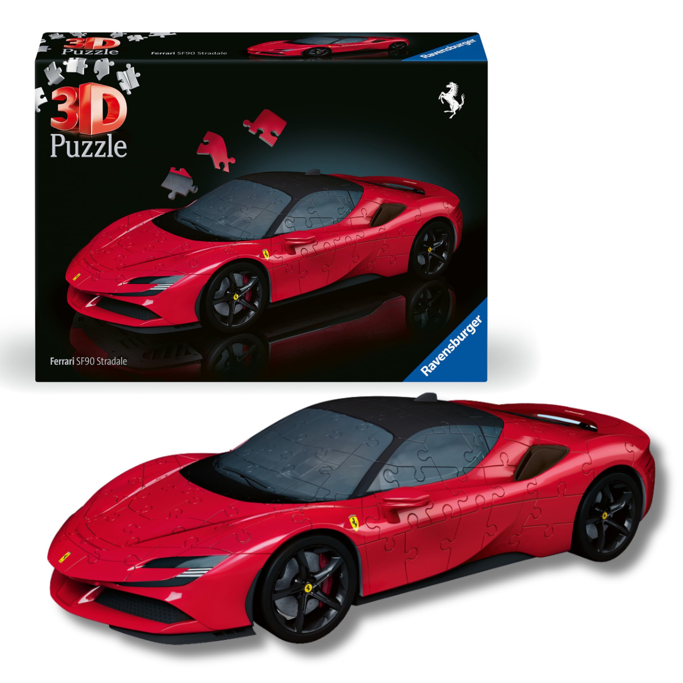 Ravensburger - Puzzle 3D: Ferrari SF90 Stradale, Maqueta de Coche para Construir, Puzzle Adultos y Niños 8 años o más, 108 piezas