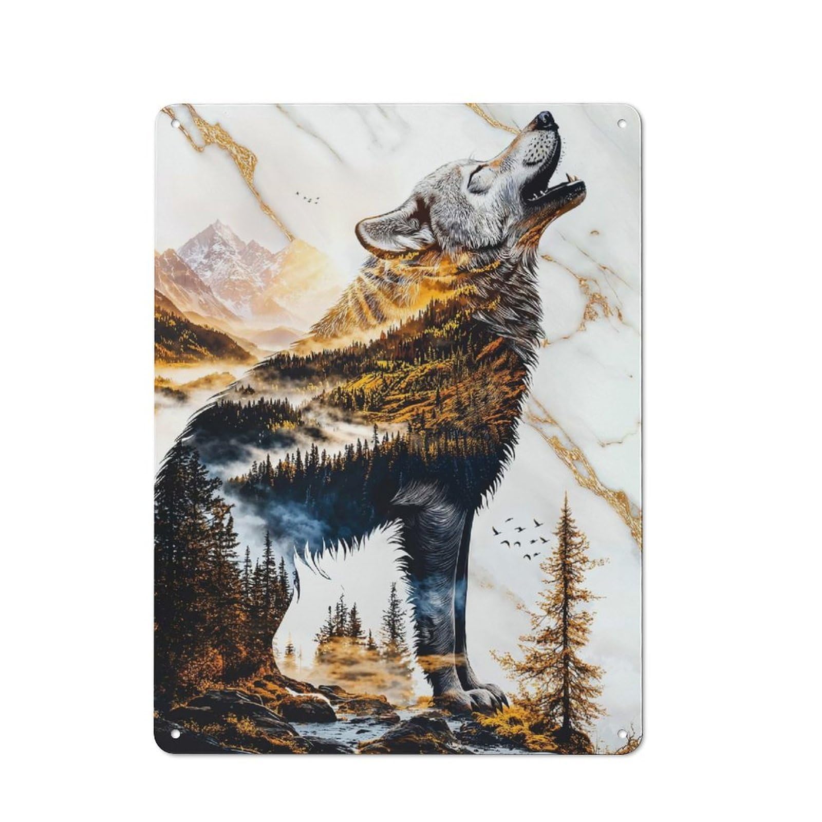 Junmoney Echoes Of The Wild Tin Wall Plaque 40X30cm With For Hobby Room Or Studio, For Metal Sign Collectors, For Kitchen And Home Bar Decor
