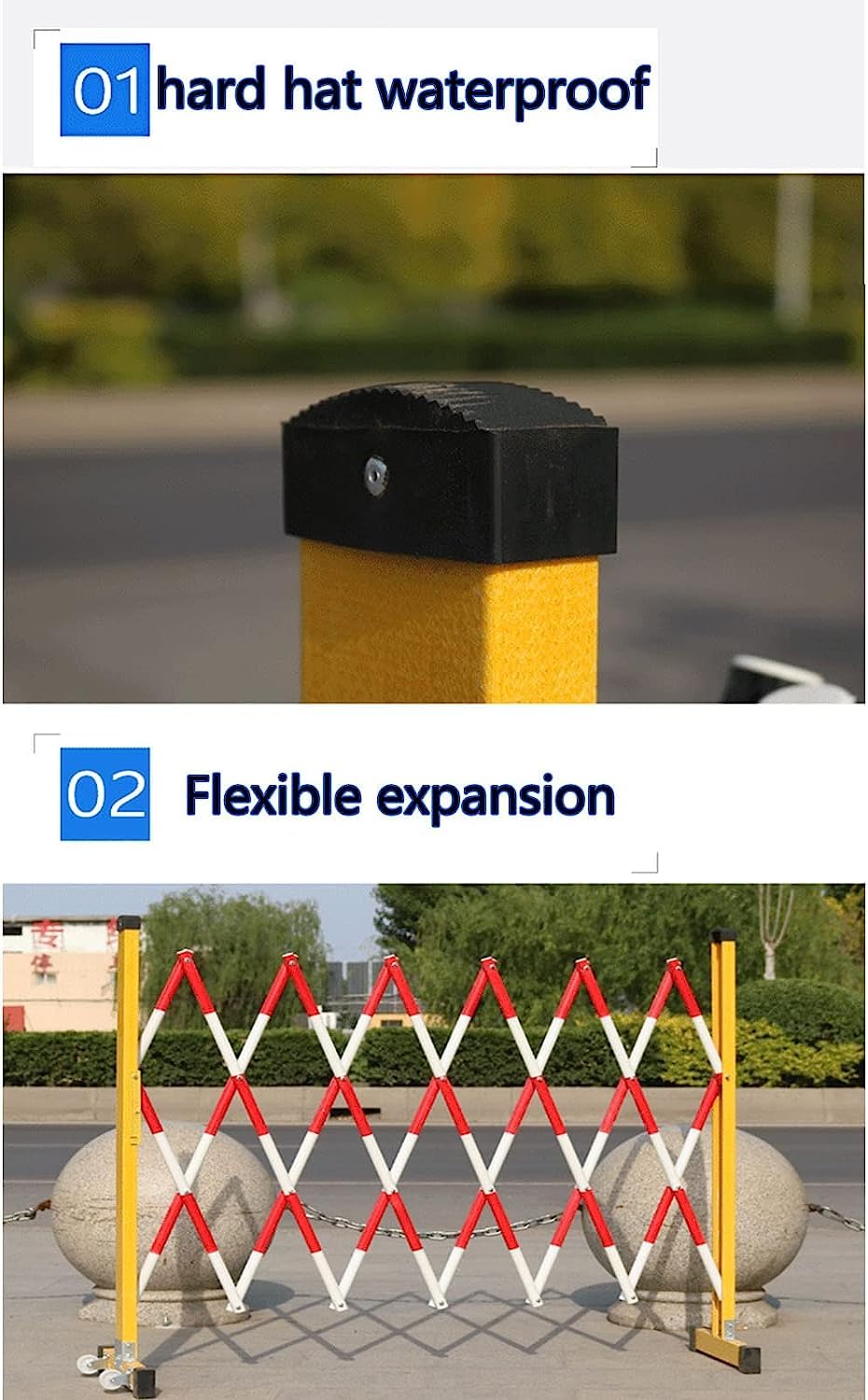 Mobile Barrikaden, Bauzäune, faltbare Barrikaden, Kontrolle und sehr flexible Verwendung in Verkehrssituationen (Farbe: Gelb, Größe: 1,2 x 3 m)