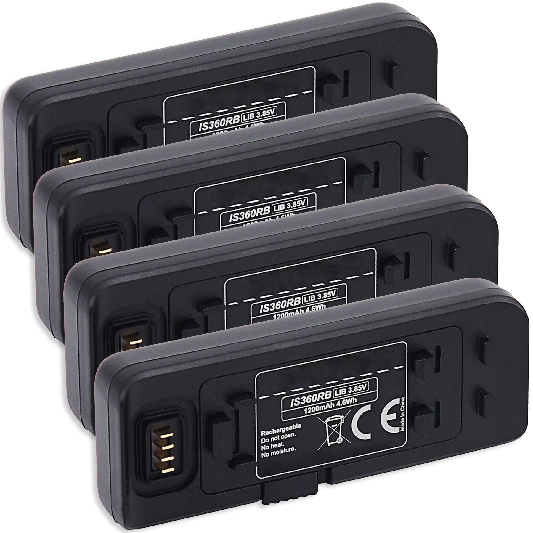 4X Akku-Basis kompatibel mit Insta 360 One R Action Cam [1200mAh - 3.85V - Li Ion - 100% kompatibel]