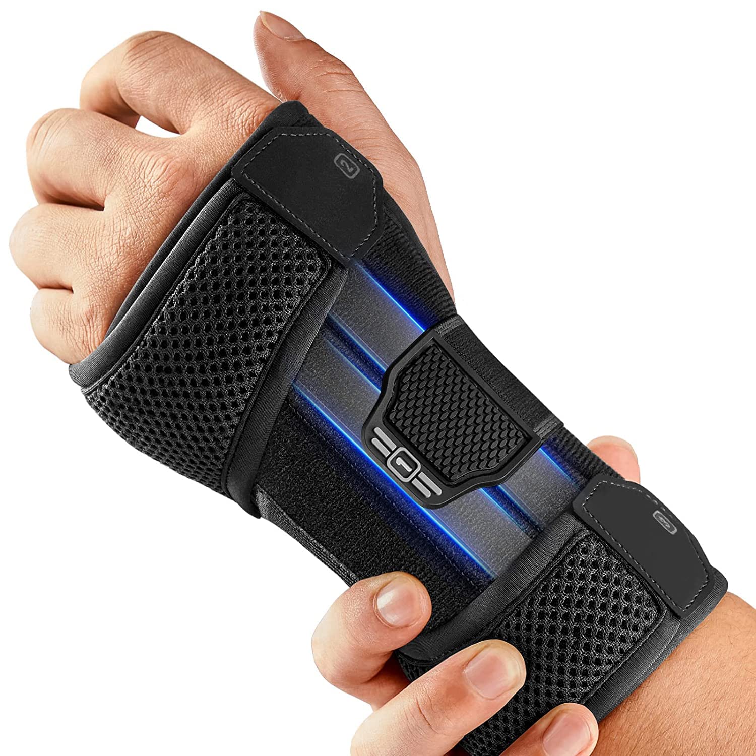 FREETOO Handgelenkstütze mit 3 Metallschiene zur Karpaltunnelsyndrom | Handgelenk Bandagen mit Weiche Polster für Frauen Männer, Handgelenkschiene für Tendinitis,Arthritis,Verstauchungserholung
